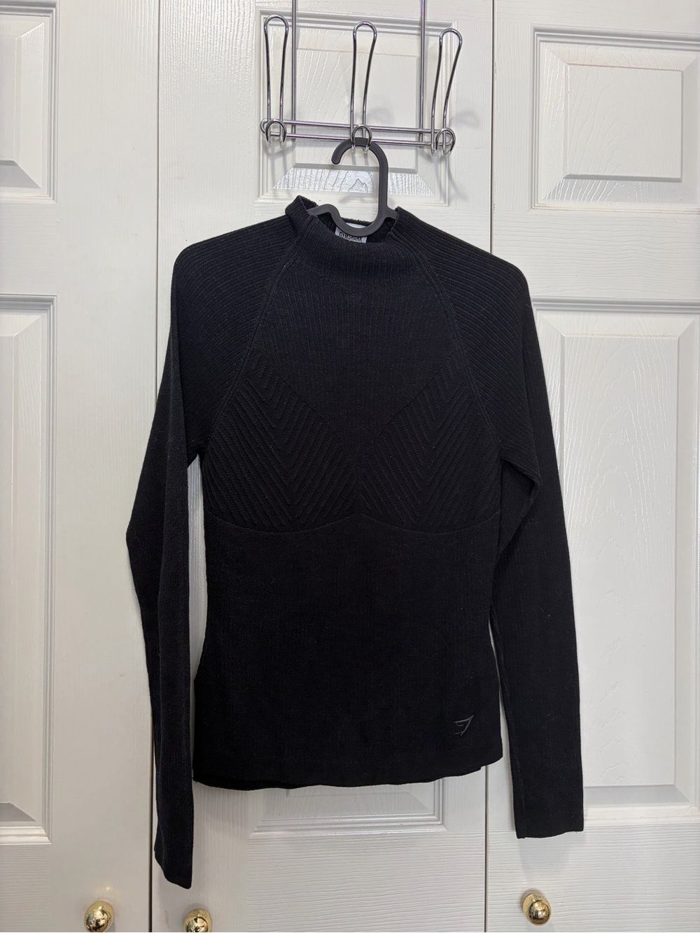 Gymshark Black Ribbed Mock Neck Top